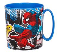 STOR Spiderman Tasse en Plastique réutilisable pour Micro-Ondes 350 ML