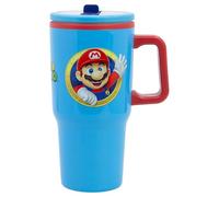 STOR Tasse en Acier avec Anse et Couvercle Super Mario Bros 640ml - Double Paroi avec Bec Anti-Fuite Réutilisable pour Enfants