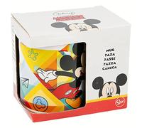 Stor Tasse mug Mickey Mouse Happy smiles Céramique Rouge Bleu (350 ml), Multicolore, 1 Unité (Lot de 1)