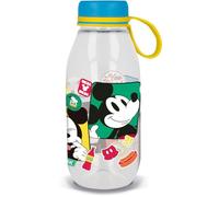 STOR Tataway Bouteille en tritan transparente Disney Ecozen pour enfants Mickey Mouse Mickey Mouse 460 ml avec bouchon et poignée en silicone