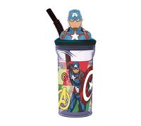 Stor Verre Avec Figurine 3d Avengers Sept Merveilles Captain America 360ml