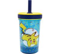Stor verre de Gobelet anti-renversement en plastique avec paille de silicone de Pokemon