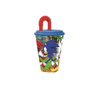 Stor S.L. Gobelet en plastique Sega Sonic pour enfants 430 ml sans BPA avec paille et couvercle