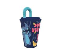 Stor Gobelet plastique Disney Stitch enfants 430 ml sans BPA réutilisable avec paille et couvercle