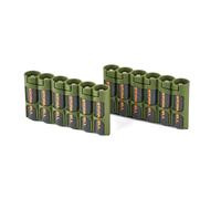 Storacell Boîte de rangement pour piles AA (lot de 2), vert militaire, peut contenir 6 piles AA (non incluses), le boîtier de piles d'origine, fabriqué aux États-Unis