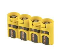 Storacell PowerPax CR123 Lot de 4 boîtes de Rangement pour Piles Jaune