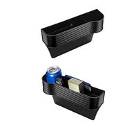 Storaffy 2 pièces de Remplissage de siège de Voiture,Organisateur de siège de Voiture,Boîte Rangement siège Auto en Cuir PU Porte-gobelet,Boîtes Rangement d'écart siège Accessoires Voiture Noir