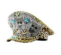 Storage Bag Chapeau de hibou clouté à rivets pour femmes et hommes, casquette de fête d'anniversaire, chapeau blingbling pour spectacles sur scène, accessoires de photographie, capitaine réglable