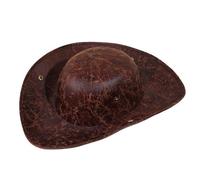 Storage Bag Chapeau de pirate en cuir synthétique style colonial chapeau tricorne médiéval pirate Halloween costume drôle casquettes de fête en cuir PU costume d'Halloween tricorne colonial pour homme