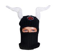 Storage Bag Chapeau farfelu pour adulte automne hiver tricoté chapeau Halloween fête photographie accessoires terrifiant corne bonnet tricoté