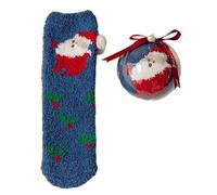 Storage Bag Chaussettes de Noël pelucheuses classiques avec motifs de Noël ajoutant une atmosphère festive - Respirantes pour femmes et filles - Chaussettes d'hiver confortables pour femme - Douces et
