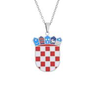 Storage Bag Collier avec pendentif carte de la Croatie - Tendance - Drapeau croate - Réglable - Chaînes ethniques - Bijoux pour couple - Chaîne de cou croatie, taille unique, Comme décrit, Comme