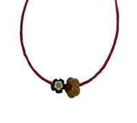 Storage Bag Collier floral en velours avec pendentif en forme de fleur, chaînes de clavicule multicolores, ornements floraux, chaînes de clavicule légères, taille unique, Comme décrit, Comme décrit.