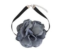 Storage Bag Collier ras du cou à la mode floral exquis artisanat pendentif chaîne fille cou bijoux pièce accessoire noir fleur ras du cou, taille unique, Comme décrit, Comme décrit.