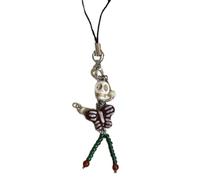 Storage Bag Collier rétro pour téléphone avec pendentif en forme de tête de mort et papillon en résine fait à la main, taille unique, Comme décrit, Comme décrit.