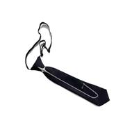 Storage Bag Cravate noire réglable pré-nouée pour homme et femme avec chaîne pour les événements scolaires et les rendez-vous décontractés. Cravate formelle pour homme, Noir , taille unique