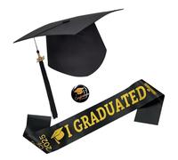 Storage Bag Ensemble de médaillons réglables pour diplômé 2025 - Chapeau de célibataire - Bon tissu pour cérémonie de début - Chapeau de remise de diplôme réglable