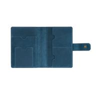 Storage Bag Étui à cartes en cuir - Accessoires de voyage internationaux pour homme et femme - Étui de passeport multifonction, bleu