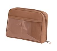 Storage Bag Grande trousse à crayons portable de grande capacité pour ranger les stylos et le maquillage pour étudiants, adolescents, trousse à crayons tendance pour bureau et voyage, Marron caramel.