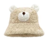 Storage Bag Joli chapeau de pêcheur en peluche avec oreilles d'ours pour tous les âges pour les aventures en plein air et le quotidien Chapeau de pêcheur en peluche