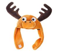 Storage Bag Joli chapeau d'élan en peluche, accessoire de costume d'animal amusant, couvre-chefs pour tous les âges, réunions de famille, fournitures unisexes en peluche