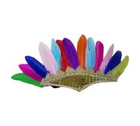 Storage Bag LasVegas Serre-tête à plumes ethniques pour costume de MardiGras Costume indien Célébration Scène Performance Couvre-chef Halloween Party Supply