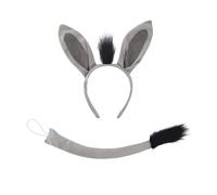 Storage Bag L'ensemble de costume d'âne comprend une queue d'âne, un bandeau, un nœud papillon, une jupe, un gant et une jupe, une tenue d'Halloween pour enfant, accessoires de costume de cosplay