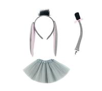 Storage Bag L'ensemble de costume d'âne comprend une queue d'âne, un bandeau, un nœud papillon, une jupe, un gant et une jupe, une tenue d'Halloween pour enfant, accessoires de costume de cosplay