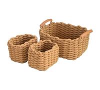 Storage Basket, Cotton Rope Bin, Organizer Box, 7.09 Inches Soft Woven Fabric Container, Built in Handles Easy Carrying, for Nursery, Bathroom, Closet, Living Room, Toy Shelf Use