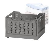 Storage Basket with Wheels, Folding Book Storage, Rolling Laundry Basket 11.02x11.42in, Authentic Spacious Folders Sundries, Portable Bin for Dormitories