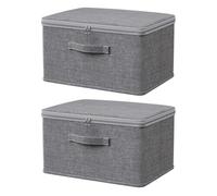 Storage Baskets for Shelves with Lids | Shelf Basket Organizer Container | 2x Large Capacity Fabric Storage Cubes, Baskets Box with Handle for Home, Office, Nursery