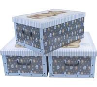 Storage Box 51x37x24 - Set de 3 - Teddy en bleu