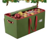 Storage Box for Ornaments - Festive Decoration Storage with Handle | Ornament Organizer Box for Homeowners Renters Home Office Apartment Garage Attic Basement