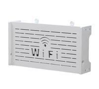 Storage Boxes Boîte De Rangement Routeur sans Fil Poinçon Rack WiFi Mural Décoratif Créatif Blanc Flottant(Shape:A,48 * 24 * 11.5)