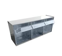 Storage Compat Système d'organisation horizontal en plastique, 3 bacs inclinables, bacs de rangement empilables et compatibilité de stockage. Maximisez l'efficacité du stockage avec Practibox