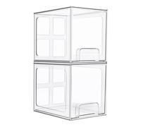 Storage Drawer Desk, Transparent Organization Bin, Stackable Sundry Holder, Rack Container Box, Sturdy Design, (6x7.5x13.2 inches), Perfect for Keeping Bedrooms and Kitchens Neat