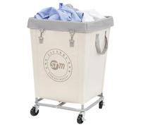 STORAGE MANIAC Panier à linge commercial avec cadre en acier robuste, 160 L, panier à linge industriel avec roues pour hôtel, maison, buanderie, 45 x 45 x 78 cm (L x l x H), beige moyen