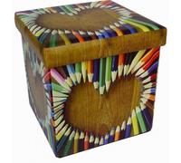 Storage Ottoman En Faux Cuir Pliage C¿Ur Multicolore