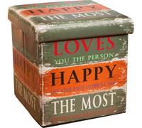 Storage Ottoman En Faux Cuir Pliage Happy Multicolore