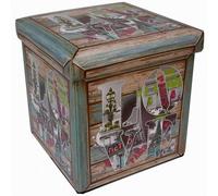 Storage Ottoman En Faux Cuir Pliage Images Multicolore