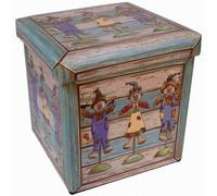Storage Ottoman En Faux Cuir Pliage Marionnettes Multicolore
