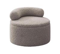 Storage Ottoman Foot Stool, Round Plush Foot Rest, Footrest with Backrest