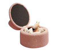Storage Ottoman Foot Stool, Round Plush Foot Rest, Footrest with Backrest