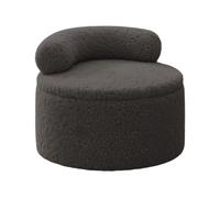 Storage Ottoman Foot Stool, Round Plush Foot Rest, Footrest with Backrest