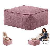Storage Stool Cover with Zipper,Boho Square Storage Ottoman Floor Cover（A） | Fillable Floor Pouf Cover for Clothes, Blankets, Pillows and Space-Saving Home Storage,Textured Washable Decorative Stools