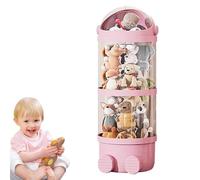 Storage Tube for Toys, Plush Organizer, Stuffed Animal Tower, Plush Storage Organizer, Stuffed Animal Tower Organize Clear Toy Storage Tube with LED Lights for Stuffed Animals and Toys