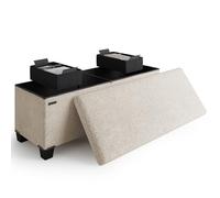 STORAGEBUD Banc ottoman de rangement de 109,4 cm pour bout de lit de chambre à coucher, grand repose-pieds pliable, banc d'entrée avec rangement, coffre de rangement en boucle, coffre de rangement max