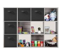 STORAGEIDEAS Lot de 5 bacs de rangement pliables en tissu pour vêtements, couvertures, bureau, chambre à coucher, salon, étagère, bibliothèque, noir, 28 x 27,9 cm