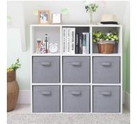 STORAGEIDEAS Storage Cubes, 11 Inch Cube Storage Bins, Set of 6, Fabric Foldable Storage Bins With Handles, Closet Storage Organizer Bins, Cubby Clothing Storage Baskets for Shelves, Gray