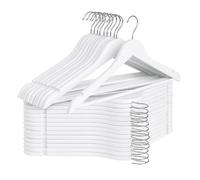StorageWorks Cintres Blancs en Bois, Lot de 30 Cintres pour Placard, Porte-Vêtements pour Manteaux, Chemises, Pantalons, Robes de Demoiselle d'honneur, Robe de Mariée
